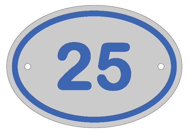 Metal Oval House Sign Number Modern Solid Marine Grade Aluminium Cast Forged Effect with Colour Fill - Image 2