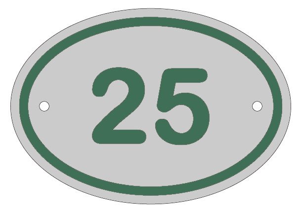 Metal Oval House Sign Number Modern Solid Marine Grade Aluminium Cast Forged Effect with Colour Fill - Image 3