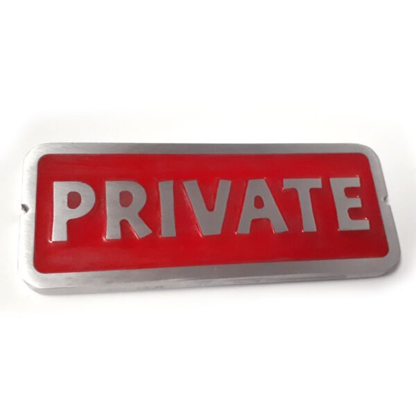 solid metal door or gate sign with colour fill
