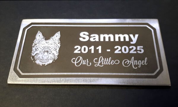 Pet Memorial | Pet Remembrance | Indoor or Outdoor Ornament | Solid Metal Engraved Plaque | Etch Style - Image 3