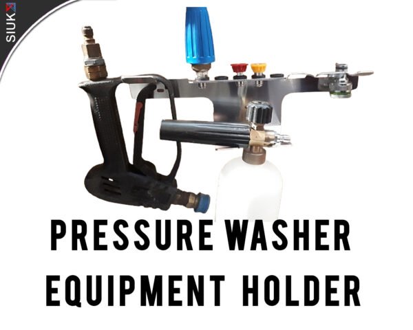 Pressure washer gun, lance, nozzle and snow foam bottle holder
