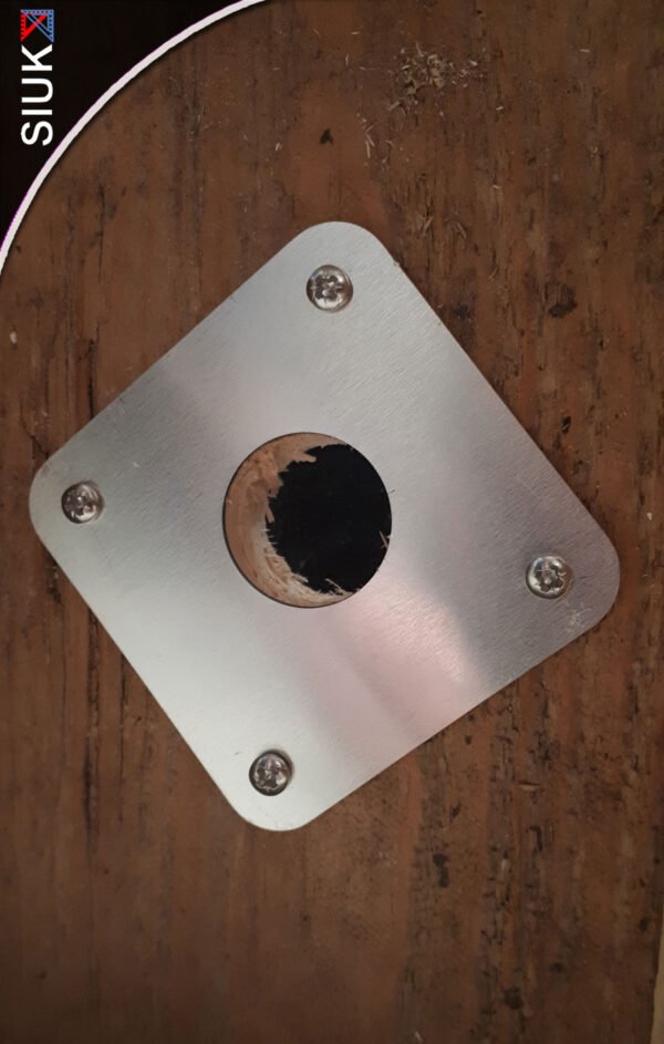 Bird Nest Box Protector Plate. Birdhouse Predator Guard. Anti Rodent Plate Birdbox. Square, (Inc screws) - Image 3