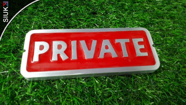 Metal Rectangle Private Gate or Door Sign Solid Marine Grade Aluminium Cast Forged Effect with Colour Fill - Image 2
