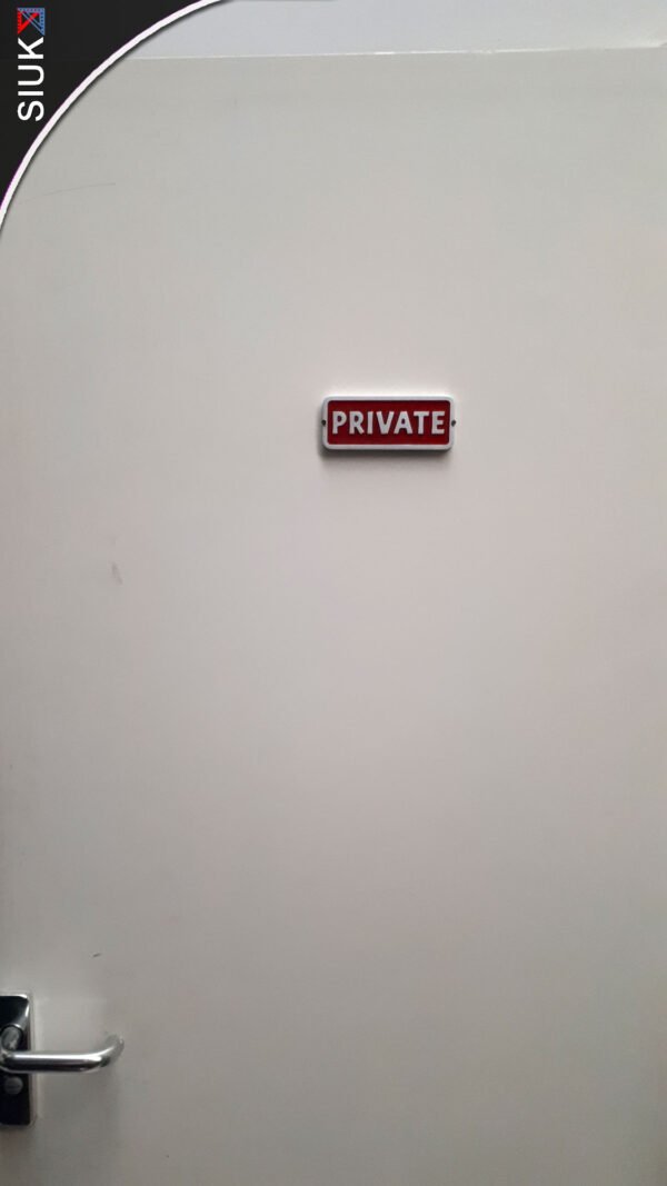 Metal Rectangle Private Gate or Door Sign Solid Marine Grade Aluminium Cast Forged Effect with Colour Fill - Image 4