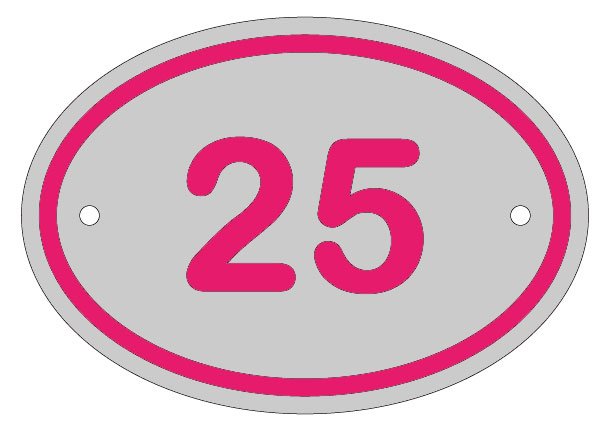 Metal Oval House Sign Number Modern Solid Marine Grade Aluminium Cast Forged Effect with Colour Fill - Image 4