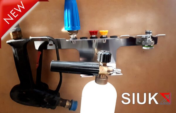Pressure washer gun, nozzle, wand & snow foam bottle holder