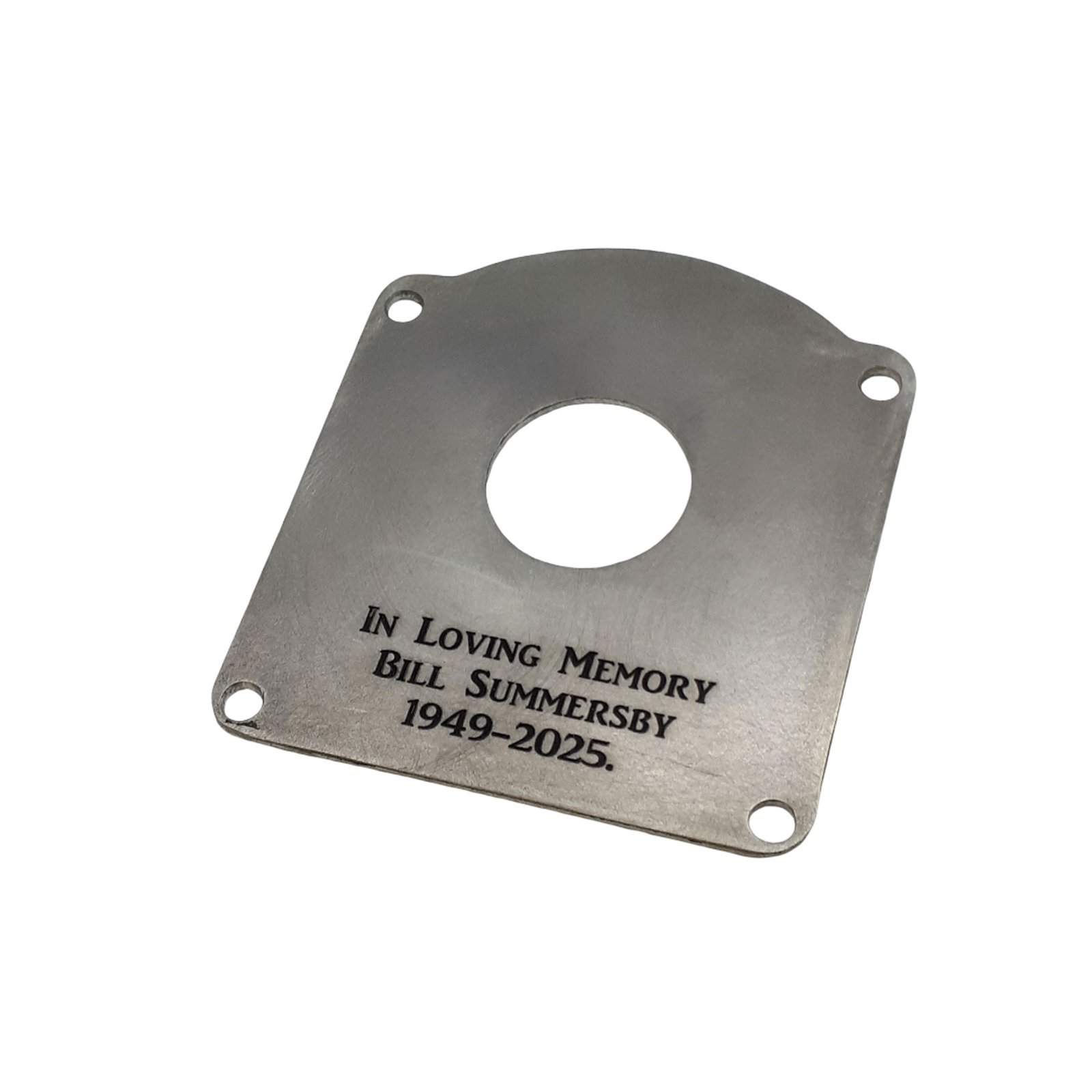 memorial nest box protector plate, engraved bird box plate