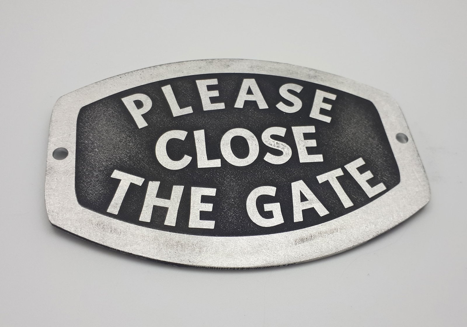 Solid Metal Please Close The Gate - Industrial Style, Rust Proof Aluminium - Image 2