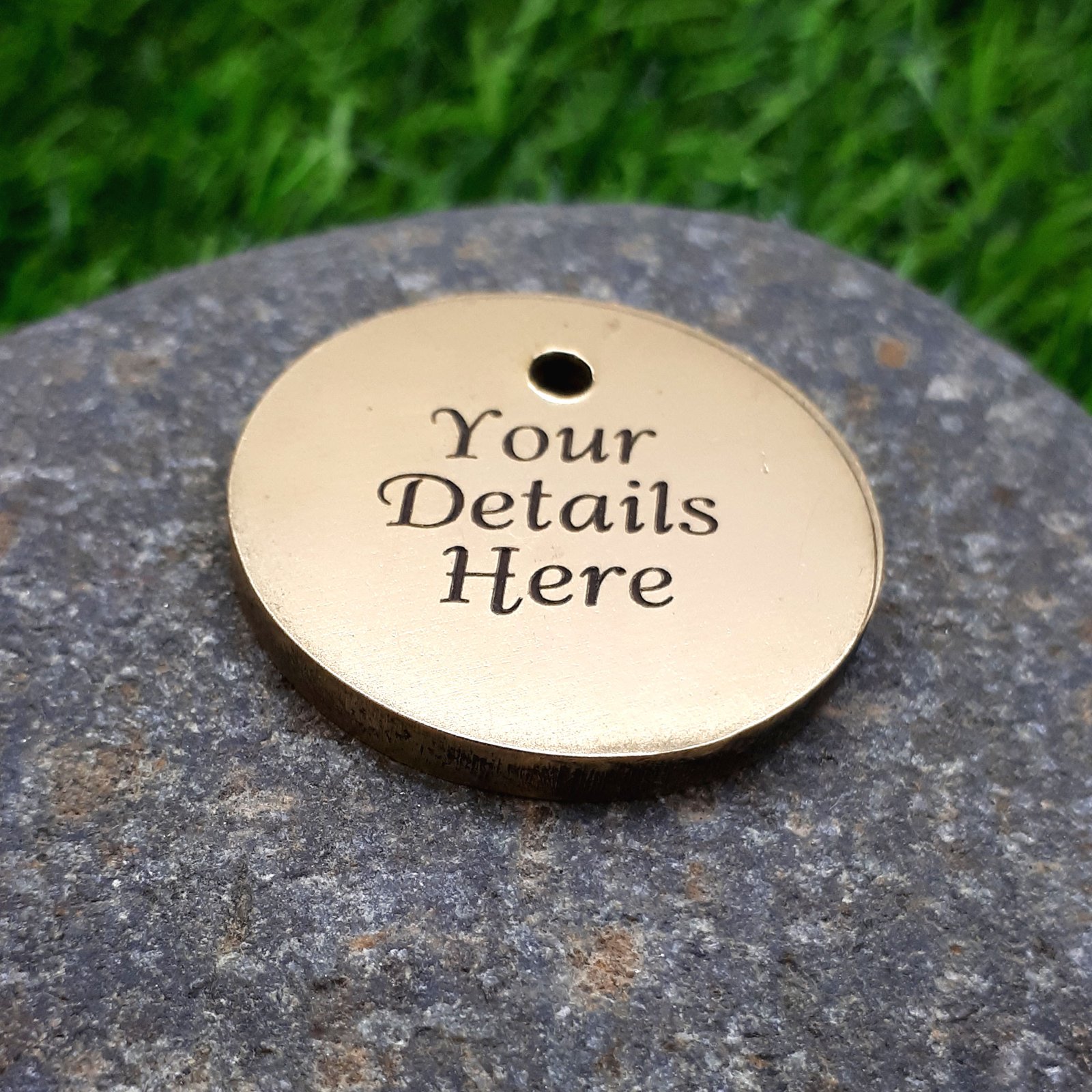 Luxury Guilloché Brass Pet ID Tag – Solid 3mm Engraved Name Tag with Custom Back Text | Premium Dog or Cat Name Tag - Image 5